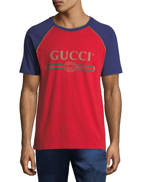 red gucci tee|Gucci t shirt men logo.